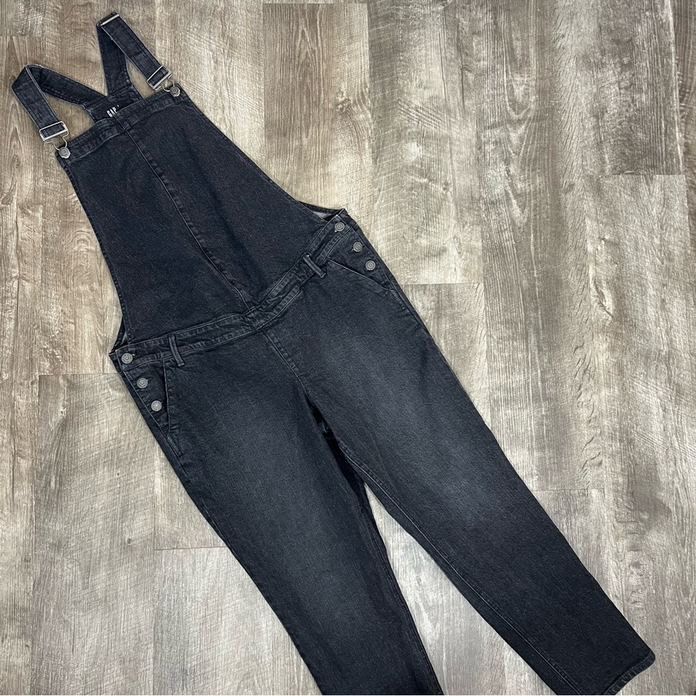 GAP Maternity Women's Black Denim Overalls